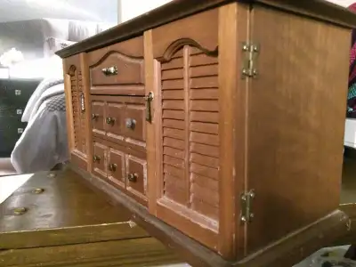 Wood jewelry organizer 9 Drawers vintage 17x8.5x7inches, View more