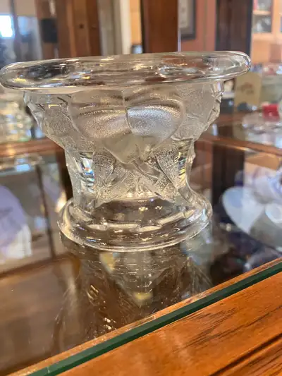 Teleflora 2 Sided Pressed Glass Candle Holder Pillar &Taper, View more