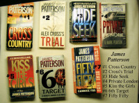 JAMES PATTERSON BOOKS 7@ $5 ea crime/mystery/suspense, #1 sales