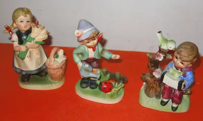 Three Display Decorative Figures Children -Made In Japan-, View more