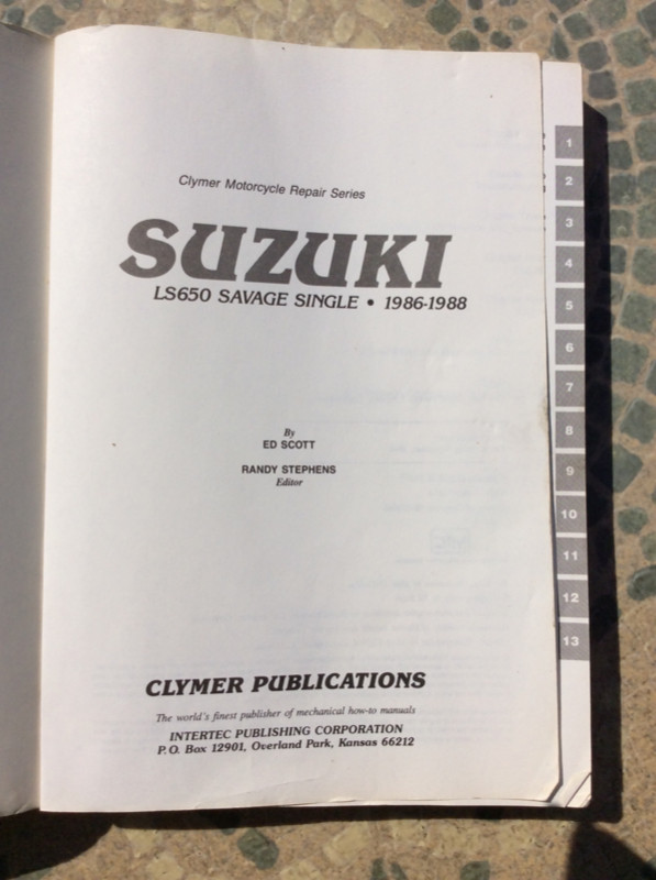 Shop manual Suzuki Savage 1986-1988 dans Manuels  à Longueuil/Rive Sud - Image 2