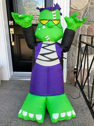Cute Gemmy Inflatable Frankenstein, 4 Feet Tall, View more