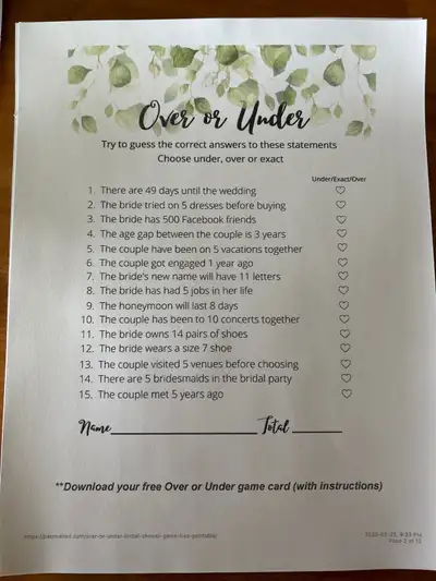 Bridal Games - Shower/Wedding, View more