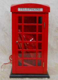 London Telephone Box Phone with light inside on top