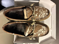 SPERRY TOP-SIDER BROWN WHITE PAINT FOR MEN US8.5 FOR JEFFREY NYC