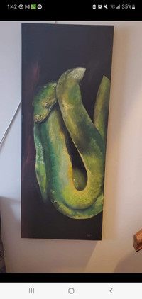 Oil on Canvas -:Green Tree Python Original