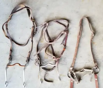 Leather Riding Horse Bridles Bridle On Left Side Of Picture $15.00 Bridle In The Middle Of Picture $...