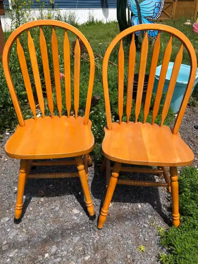 Two Hardwood Chairs , View more