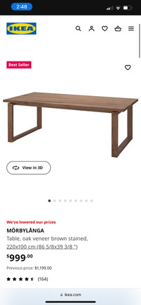 Moving Sale Ikea 220*100cm Dining Table