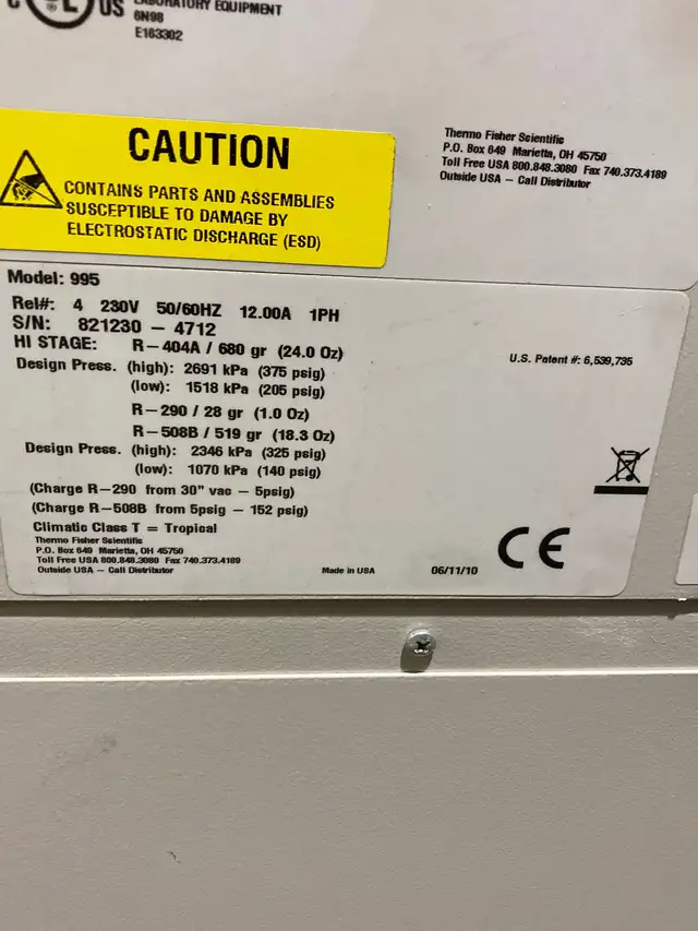 Thermo Fisher Scientific 995 sub zero freezer, 230volt and 130V in Freezers in Calgary - Image 5