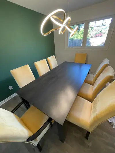 40x80” Dining Room Table with 8 Chairs Pickup Only