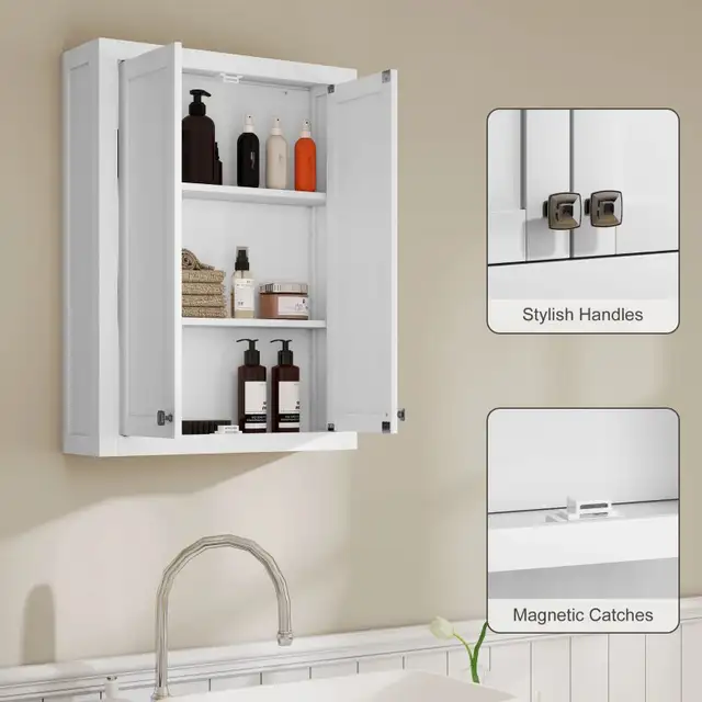 2 doors wall mounted Cabinet, Modern Bathroom Wall Cabinet in Home Décor & Accents in Markham / York Region - Image 7