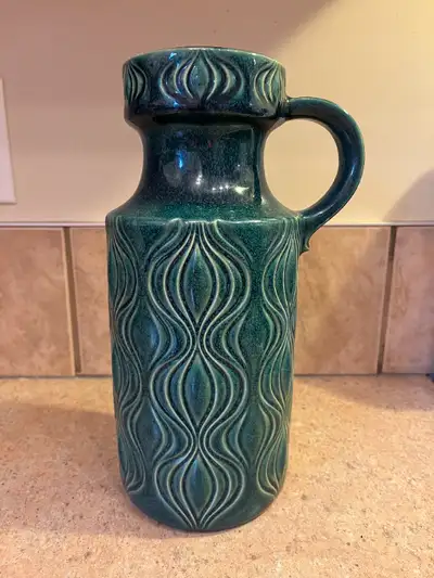 West German Scheurich Vase 485-26 Green Onion Design 10.5 x 4.5, View more