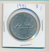 ORIGINAL RARE VINTAGE 1981 CANADIAN $1 DOLLAR COIN