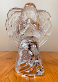 RARE VTG 1990s DePlomb Lead Crystal Praying Angel Candle Holder