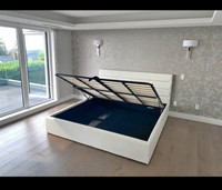 Upholstered storage bed frame for sale