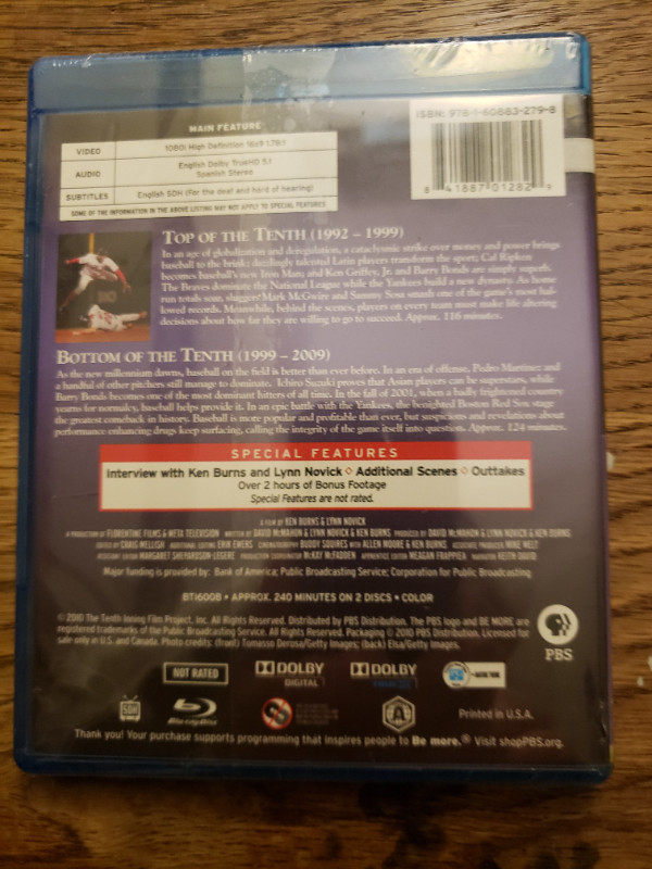 Baseball  The Tenth Inning, New Sealed Blu-ray dans CD, DVD et Blu-ray  à Kingston - Image 2