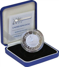 2000 Millennium Silver Five   Pounds    United Kingdom