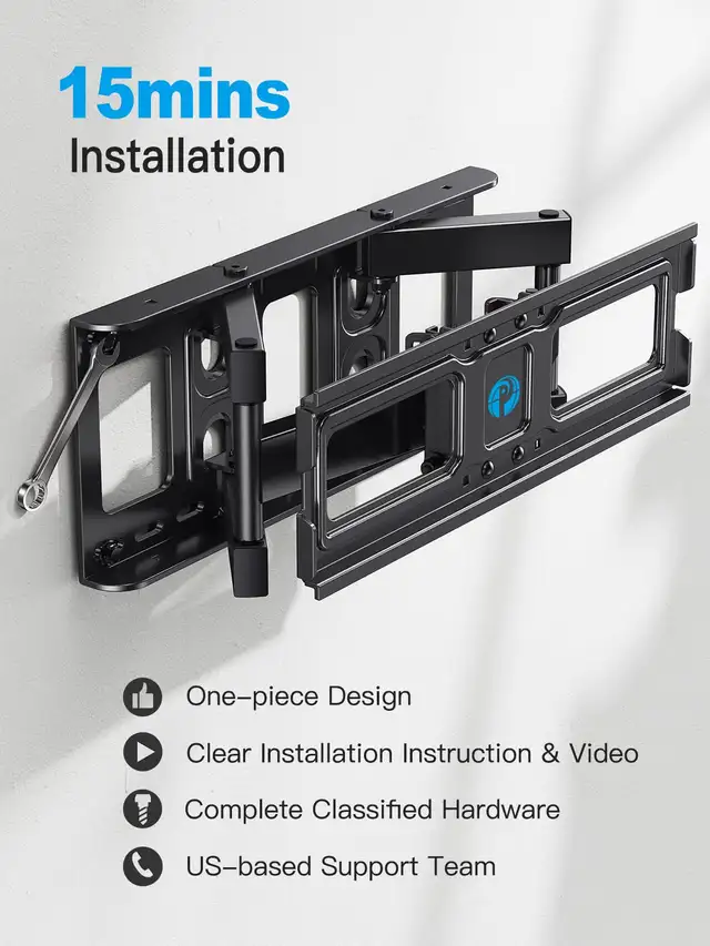 Pipishell Full Motion TV Wall Mount for 26-65” TVs - Up to 99Lbs in Video & TV Accessories in Markham / York Region - Image 6