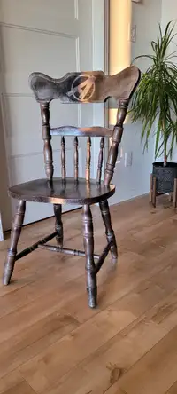 Vintage wood tavern style dining chair
