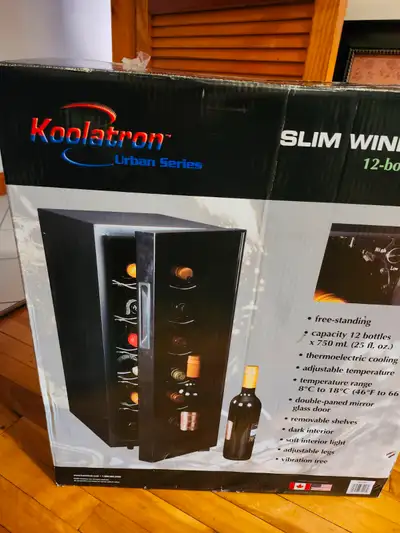 Cellier étroit à vin koolatron NEUF Capacité 12 bouteilles Refroidissement thermoélectrique Températ...
