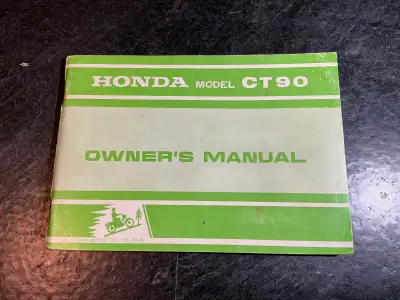 1975 Honda CT90 K6 Owner's Manual Printed 1974 in Japan This manual contains valuable information ab...
