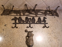 3 Monkey Bronze Wall Hooks - assorted sizes/prices