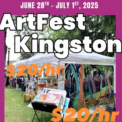 Hello, we're looking to add booth helpers to our team at the Artfest festival in Kingston held July...