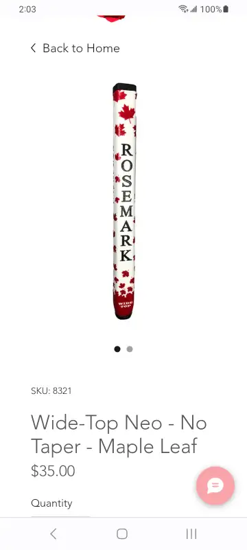 Rosemark putter golf grip. Wide top neo- no taper. Brand new. in Golf in City of Halifax - Image 2