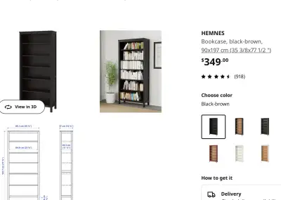 ikea hemnes bookshelf + 5 shelves, View more