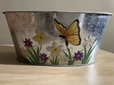Decorative Tin Butterfly Planter, View more