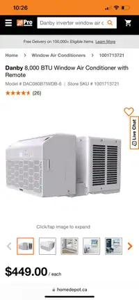 Danby 8,000 BTU Window Air Conditioner with Remote