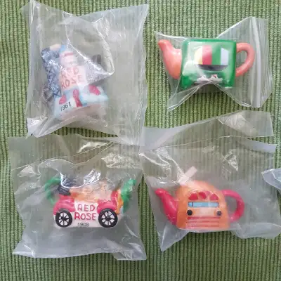 1999 Inventions Of The Century. RED ROSE TEA Miniature Tea Pot Set. ALL OF THESE TEA POTS ARE IN THE...