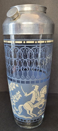 Vintage Hazel Atlas Arabian Nights Glass Cocktail Shaker