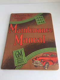 Chevrolet Passenger Cars 1946 1947 1948 Maintenance Manual