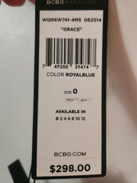 BCBG dress - Royal Blue - Size 0