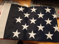 American flag. Stitched 38 x 64 inches