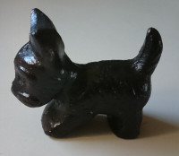 Vintage Cast Iron Mini Scottish Terrier/ Schnauzer Dog Figurine