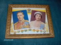 The King & Queen Vintage Framed Picture 1939