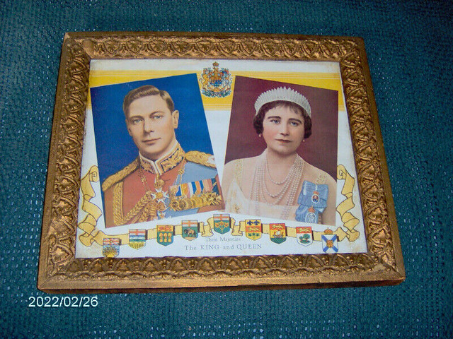 The King & Queen Vintage Framed Picture 1939 in Arts & Collectibles in Markham / York Region