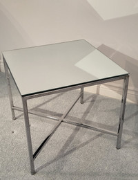 Mirror & Chrome Table - $180