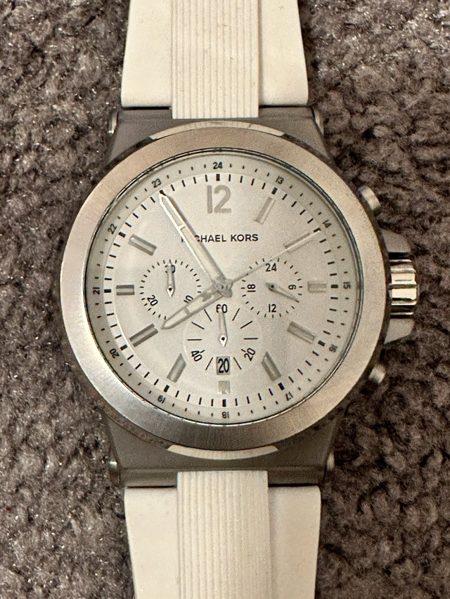 Michael Kors Watch with white band  in Jewellery & Watches in Markham / York Region