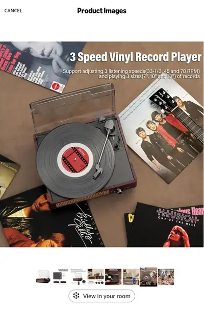 WIRELESS TURNTABLE PLAYER COMES WITH BLUETOOTH AND SPEAKERS, View more