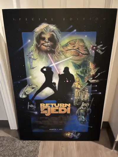 Return of the Jedi plak-mounted movie poster Special edition re-release (1997) 27" x 40" x 3/8" thic...