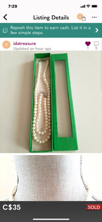 Pearl necklace & bracelet 