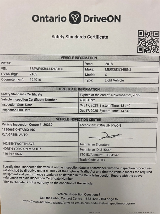 C300 2018 Mercedes Benz  in Cars & Trucks in Oakville / Halton Region - Image 3