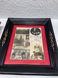 German WW1 and WW2 framed postcards and stamps
