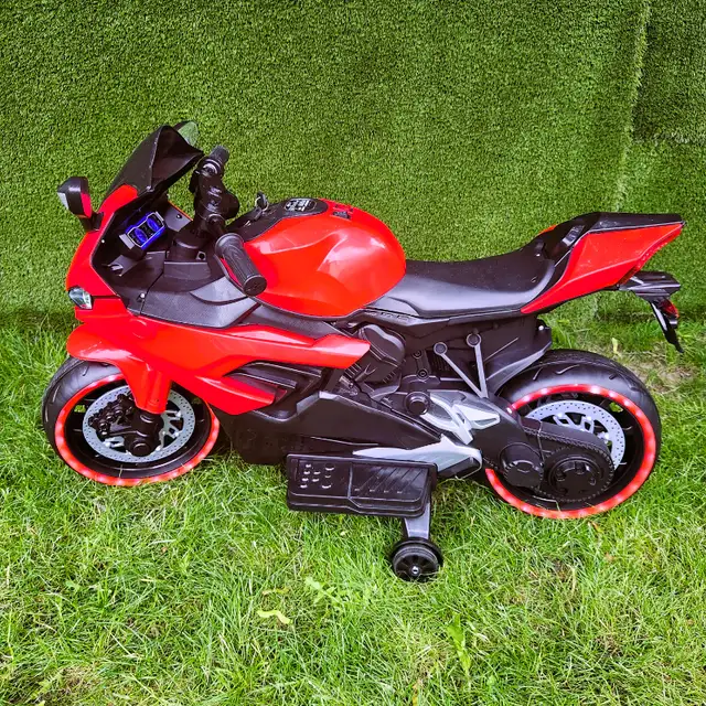 Kids Ride-On Bike, LED Lights, Key Start, Training Wheels, Front in Kids in Kitchener / Waterloo - Image 3