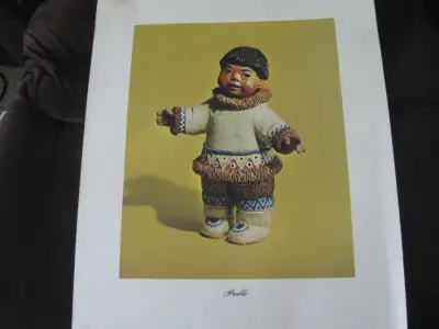 Prints measure 17 1/4 x 15". They depict glazed ceramic sculptures of Canadian Eskimo life by Nori P...