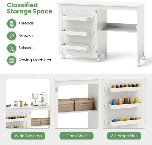 Multipurpose Craft Station Desk, Display Cabinet with Shelves St in Bookcases & Shelving Units in City of Toronto - Image 3